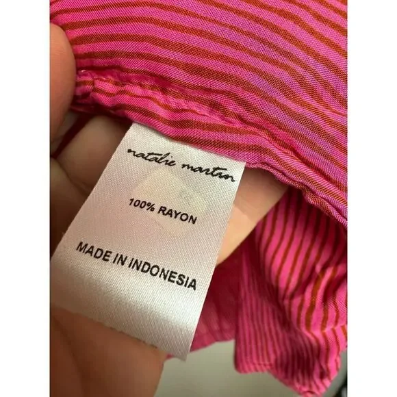 NWT Natalie Martin Nico Mini Dress in Wobbly Stripe Puglia Pink Sz. XS - Picture 5 of 7